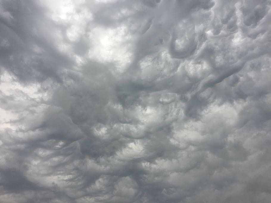 cumulonimbus clouds, storm, grey, gray, sky, thunderstorm, nature, HD wallpaper