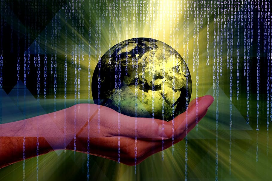 world in persons hand, nature, reflection, desktop, light, environment HD wallpaper