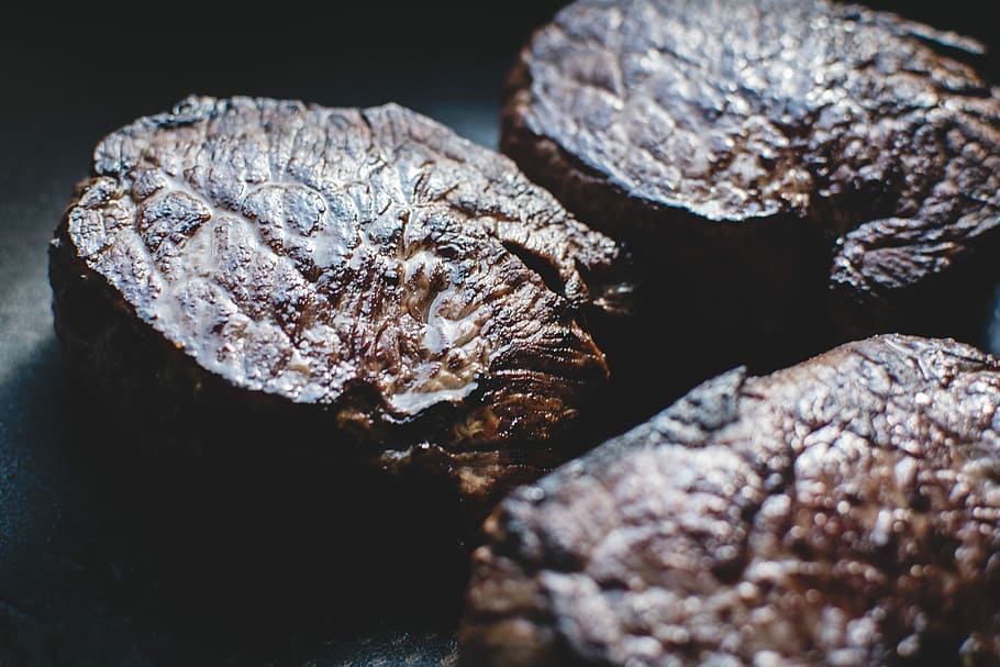 Beef steaks close up, meat, close-up, macro, nature, food, backgrounds HD wallpaper