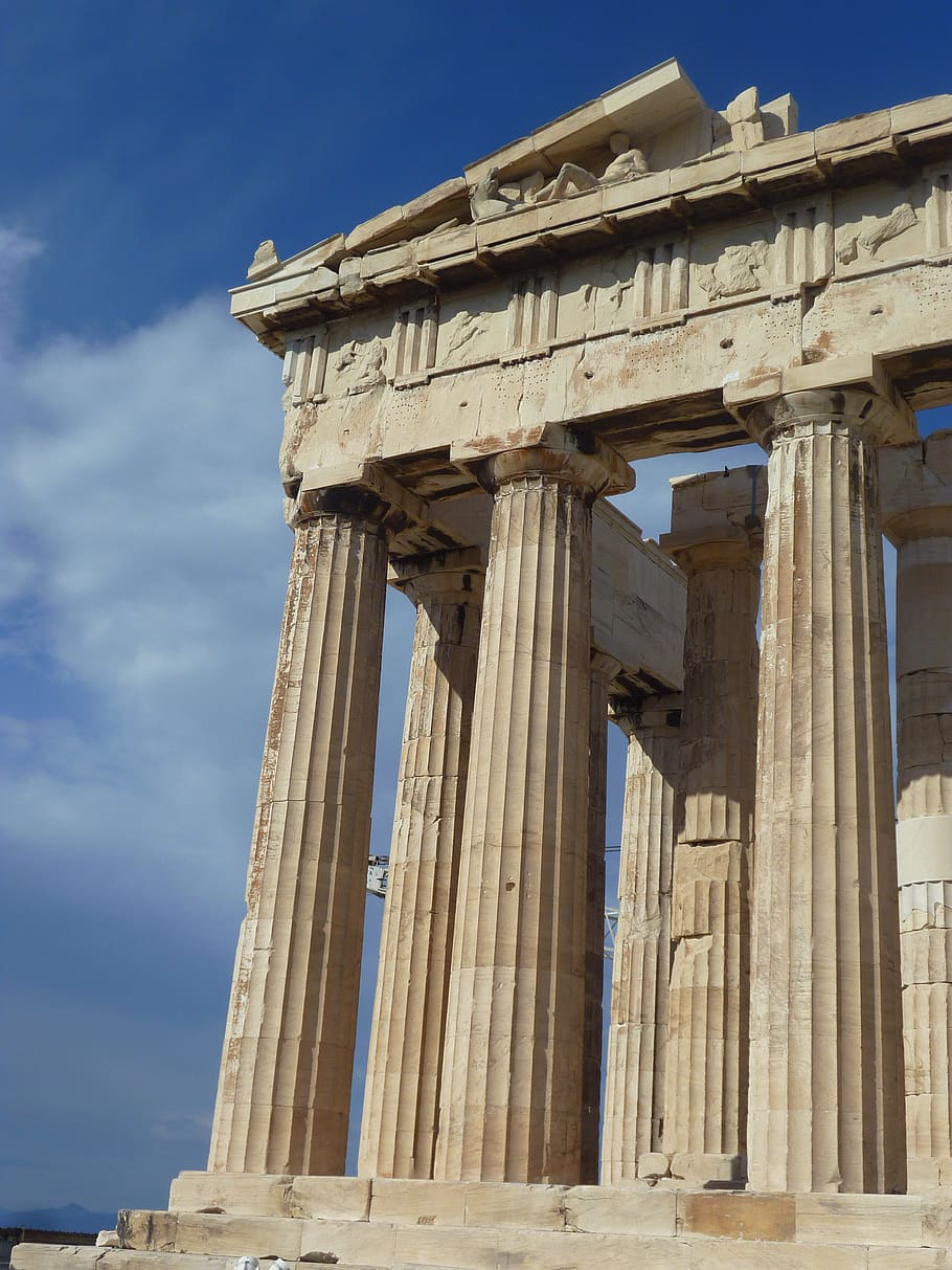 column, architecture, ancient, acropolis, parthenon, athens
