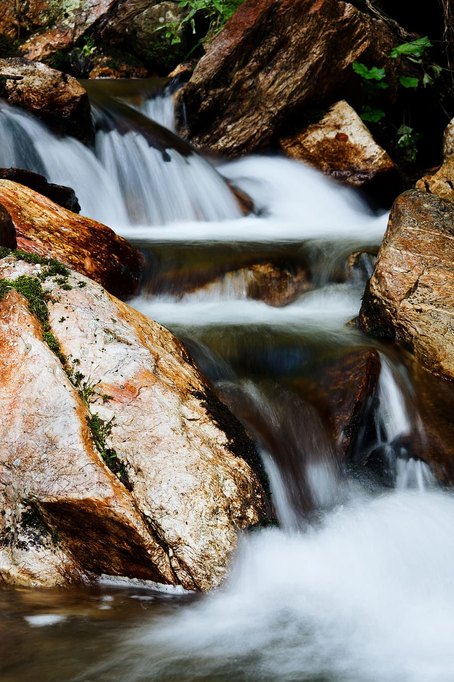 abstract, blur, blurred, cascade, fall, flow, flowing, forest HD wallpaper