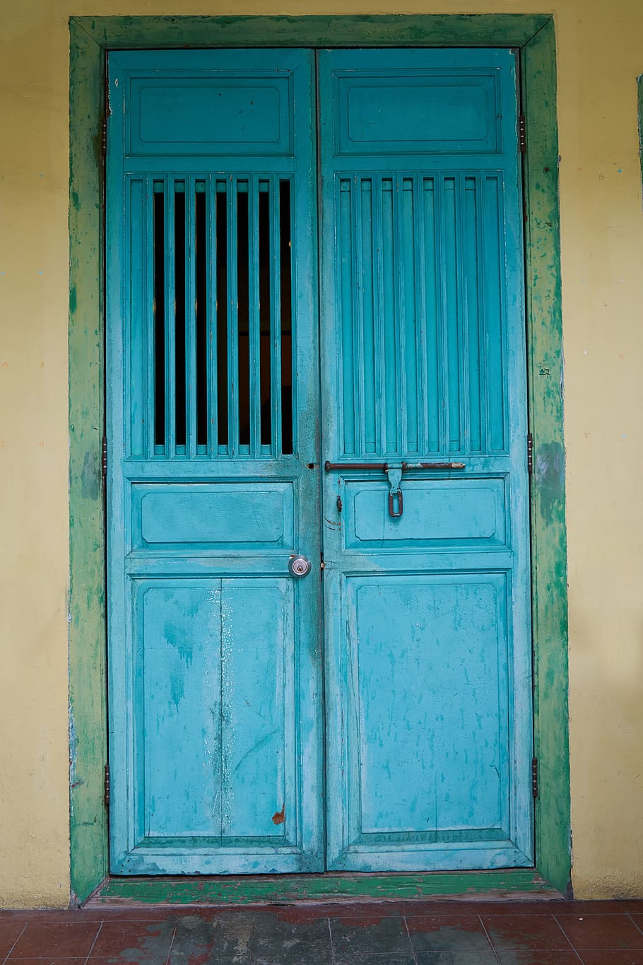 blue, door, architecture, old, color, art, construction, design, HD wallpaper