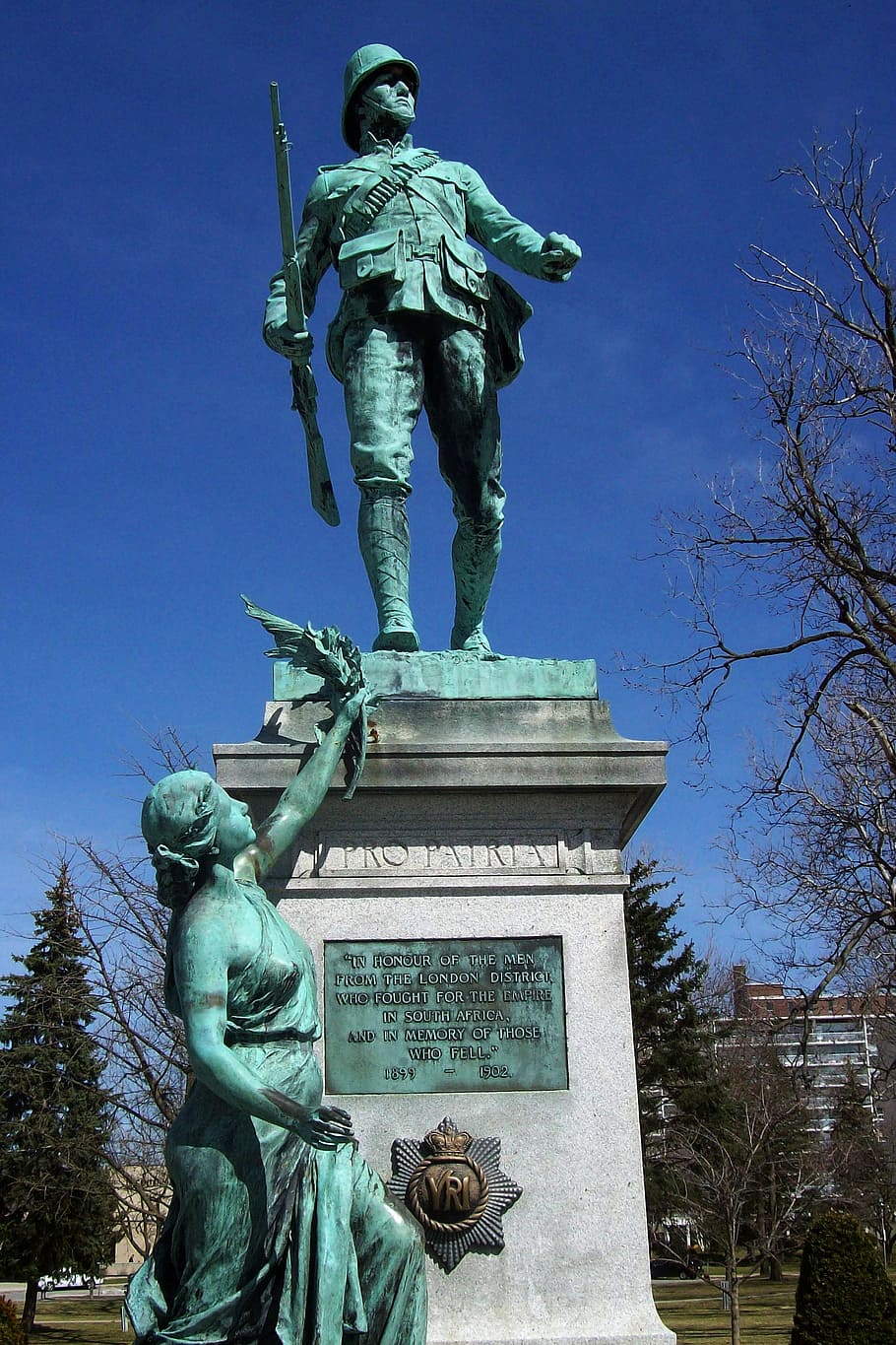 London's Boer War statue, Victoria Park in Ontario, Canada, photos, HD wallpaper
