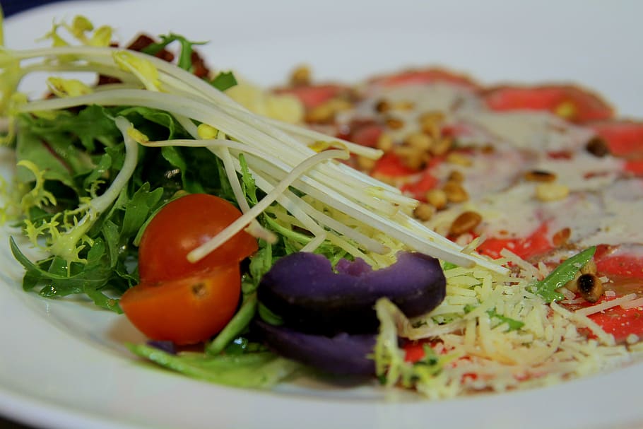 beef, carpaccio, dinner, appetizer, cold, delicious, meat, raw HD wallpaper