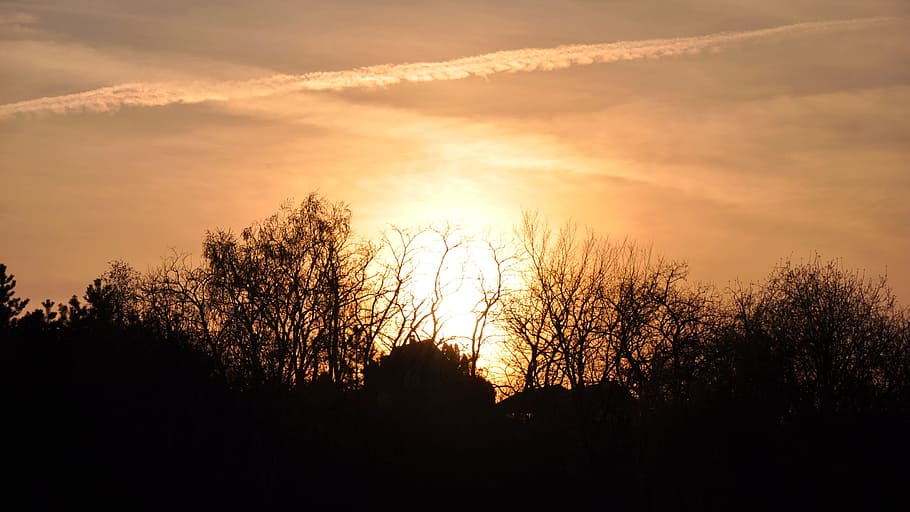 Sunset, Light, In The Evening, sky, scenics, silhouette, nature HD wallpaper
