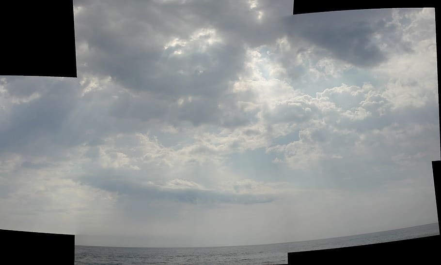 panorama, clouds, sky, cloud - sky, water, sea, beauty in nature HD wallpaper
