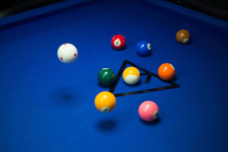 pool balls, billiards, game, sport, table, leisure, activity, HD wallpaper