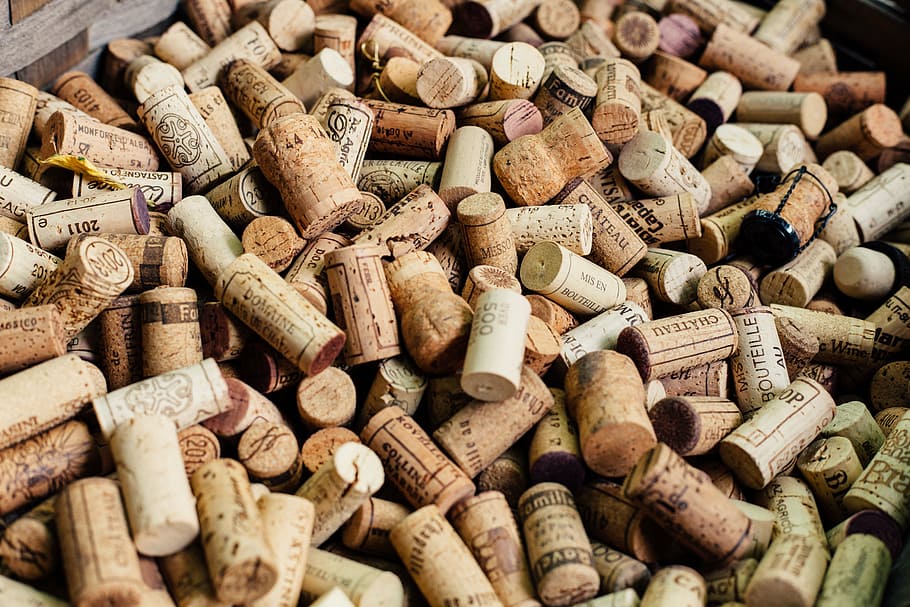 brown cork lot, wine, corks, craft, wood, cork - Stopper, large group of objects HD wallpaper