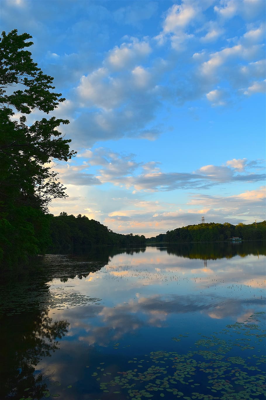 lake, sunset, reflection, water, nature, landscape, sky, summer HD wallpaper