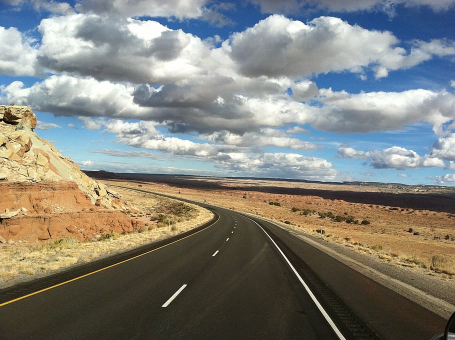 road, highway, sky, cloud - sky, direction, environment, landscape HD wallpaper