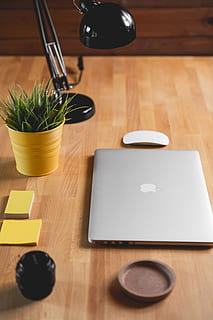 wood, desk, laptop, macbook, apple device, camera lens, computer HD wallpaper