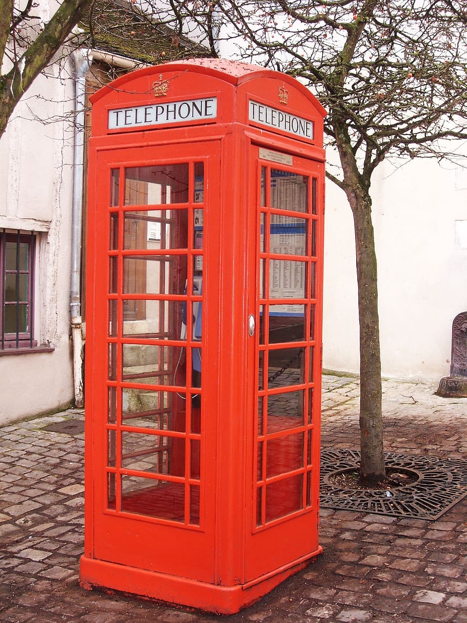 phone box, english phone booth, red cabin, telephone booth, HD wallpaper