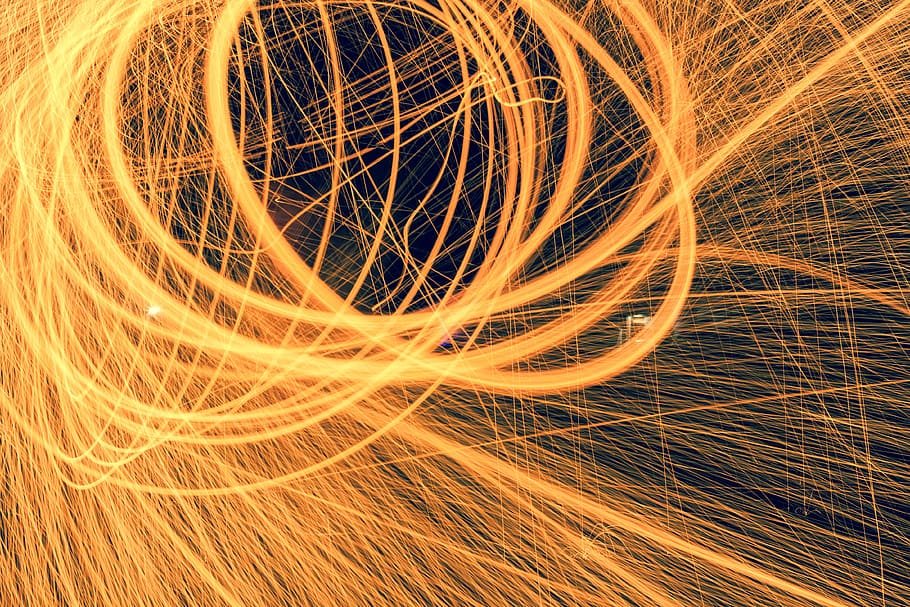 light, fire, long-exposure, light streaks, abstract, motion, pattern HD wallpaper