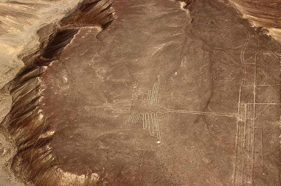 inca land formation, nasca, peru, nazca plateau, nasca lines, HD wallpaper