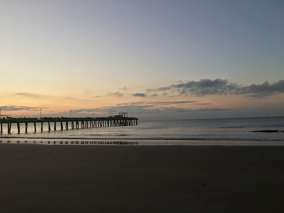Beach, Sunset, Ocean, sea, water, nature, tranquility, sky HD wallpaper