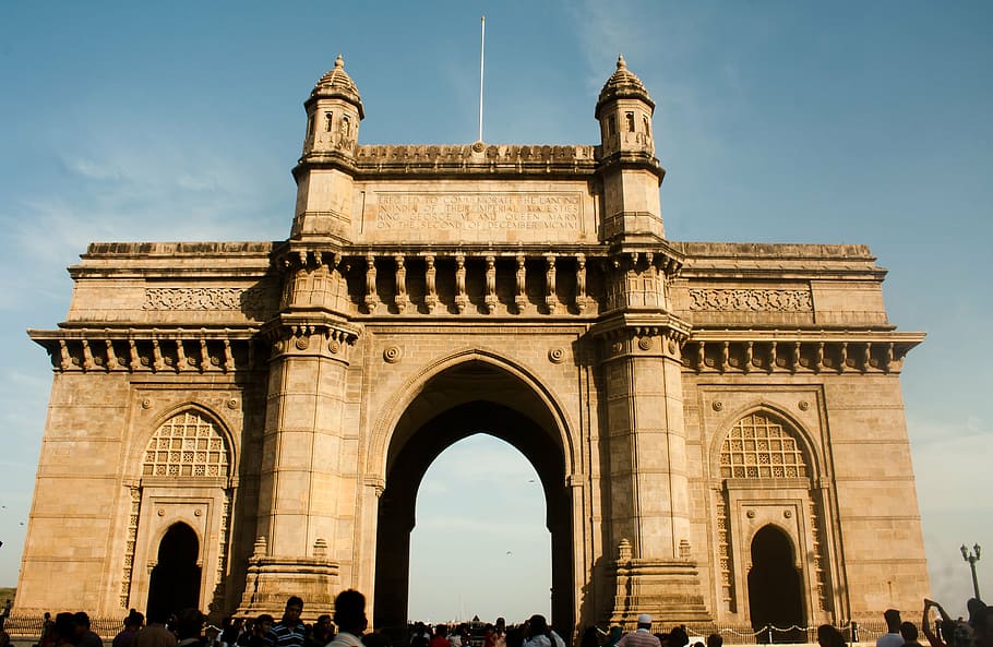 brown building, gateway of india, mumbai, architecture, monument