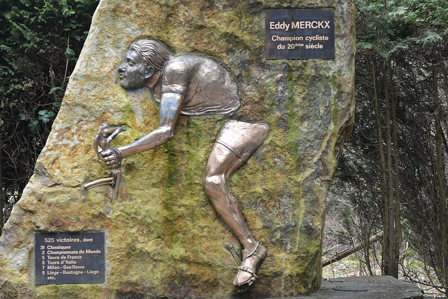 eddy merckx, memorial, monument, stavelot, cycling, art and craft, HD wallpaper