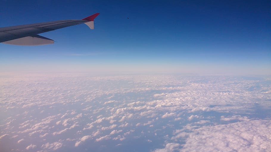 airplane, sky, blue, cloud, white, day, flying, air vehicle HD wallpaper