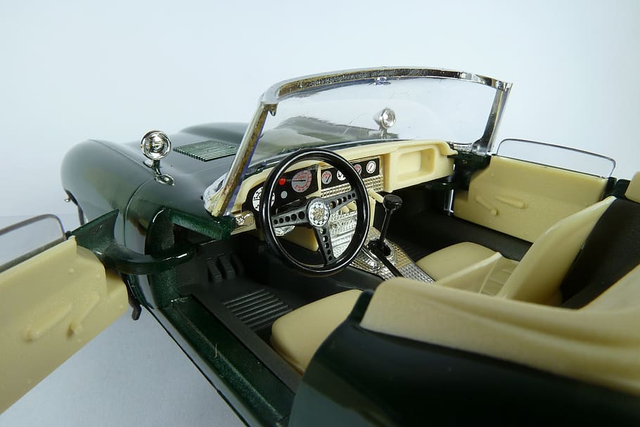 jaguar, e-type, cabrio, 1961, jaguar e, convertible, 1x18, model car HD wallpaper