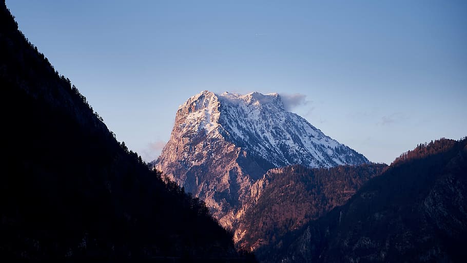 landscape photography of mountain range, mountains, valley HD wallpaper