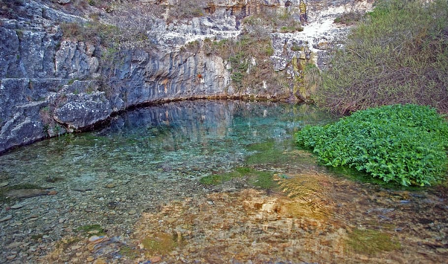 blue pit, nature, water, no people, rock, beauty in nature HD wallpaper