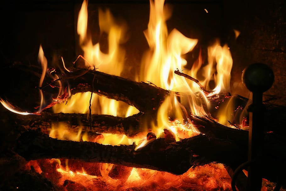 Fire, Fireplace, Wood, Combustion, Trees, barbecue, firewood HD wallpaper