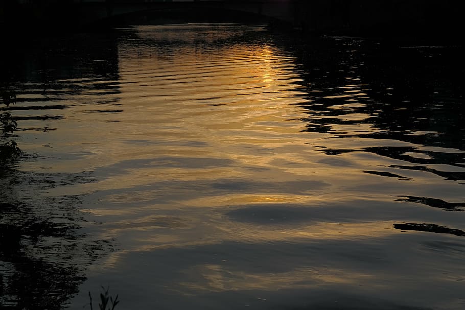 water, wave, river, mirroring, reflection, nature, no people HD wallpaper
