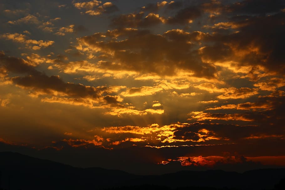 Sunset, Cloud, Sky, nature, dramatic sky, silhouette, cloudscape HD wallpaper