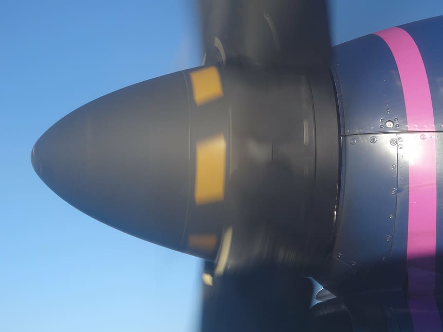 propeller, plane, sky, close-up, no people, nature, blue, clear sky HD wallpaper