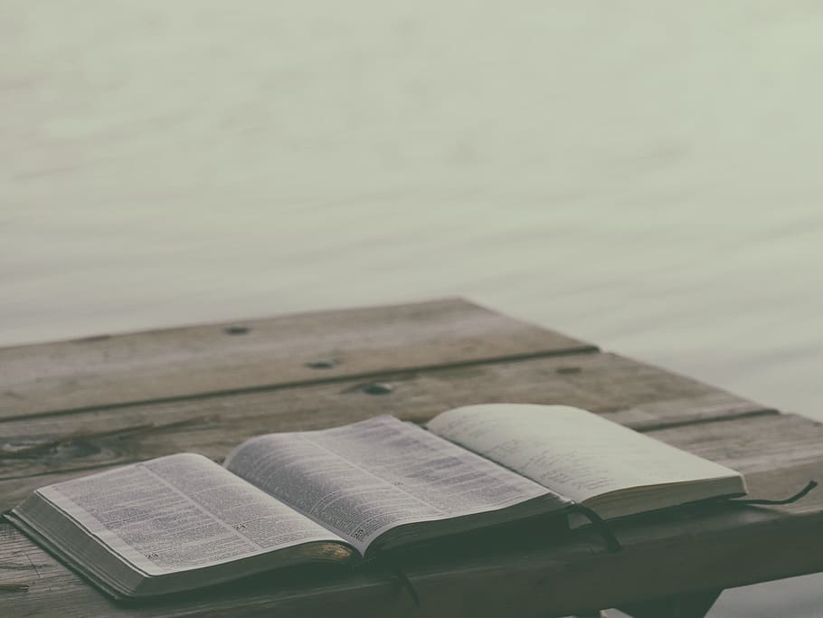 photography of reading book on table, bible, publication, no people HD wallpaper