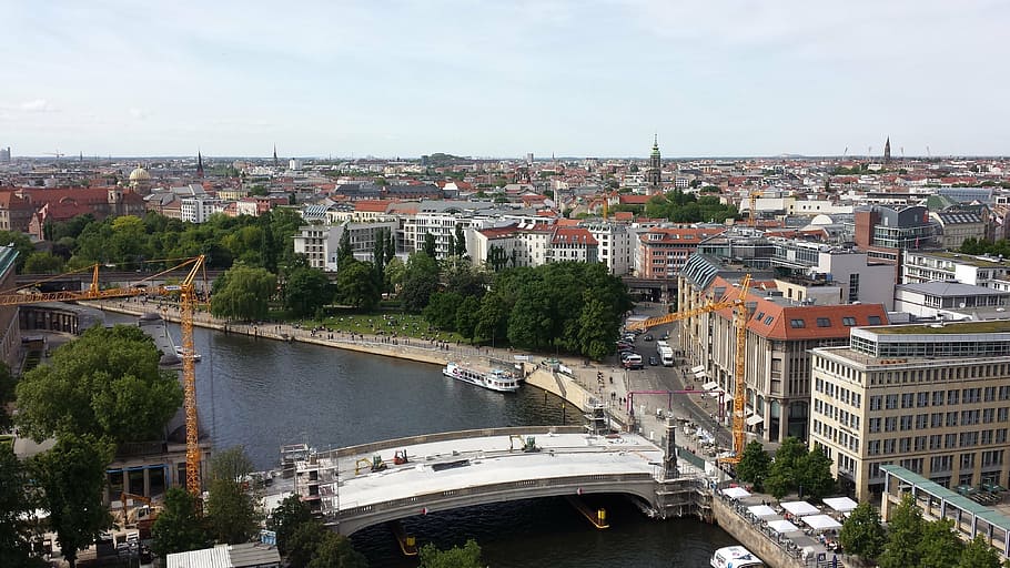 berlin, district, river, bridge, cityscape, europe, architecture HD wallpaper