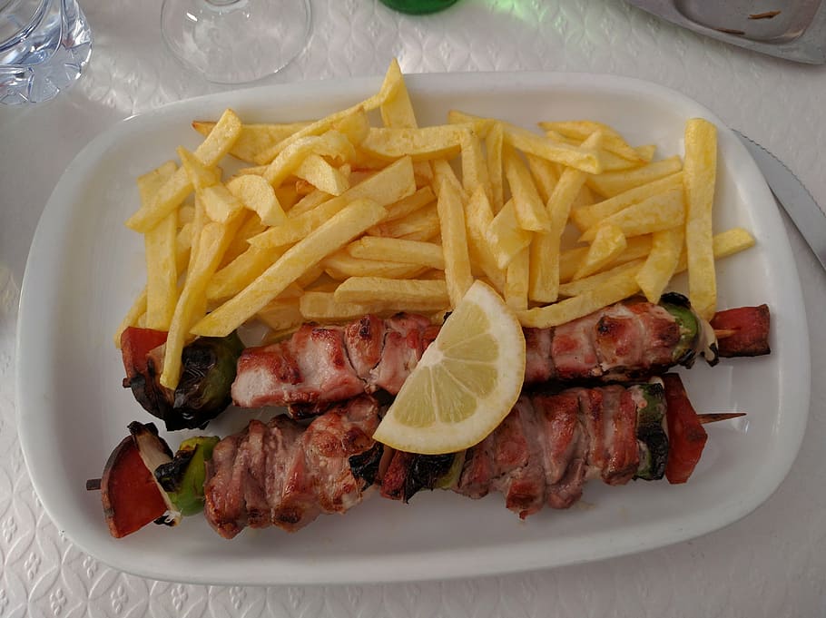 meat, potatoes, lemon, organized, food, bichon fried, food and drink HD wallpaper