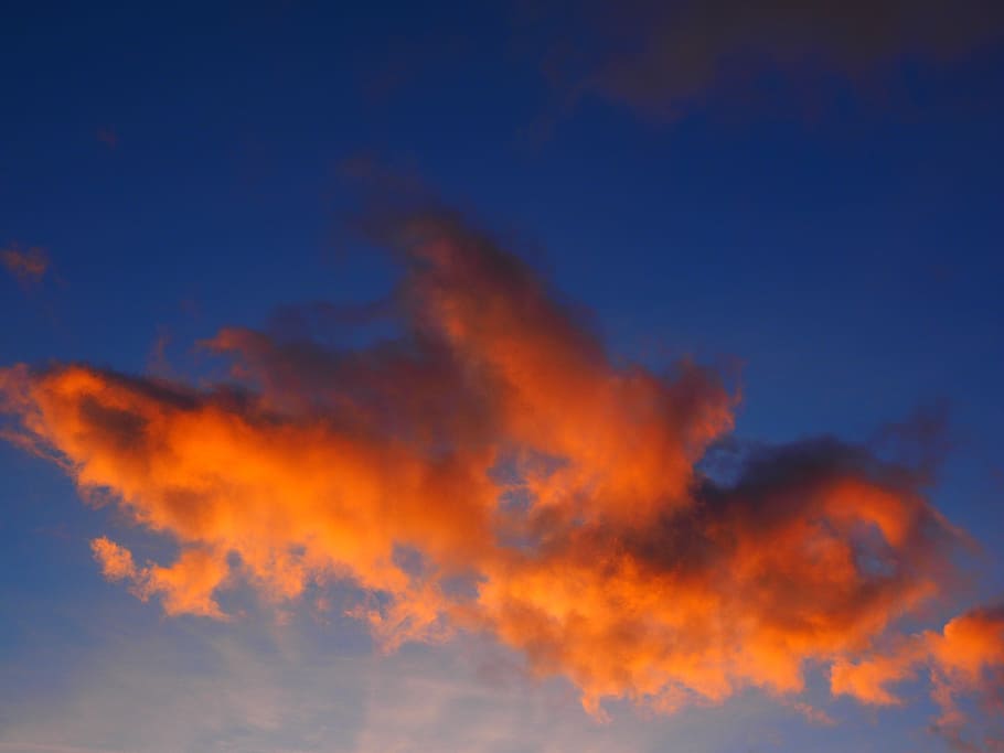 cloud, afterglow, red, sunset, sky, evening sky, clouds form, HD wallpaper