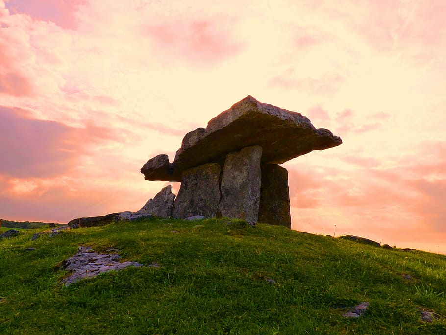 gray stone on green high mountain photo taken during daytime, HD wallpaper