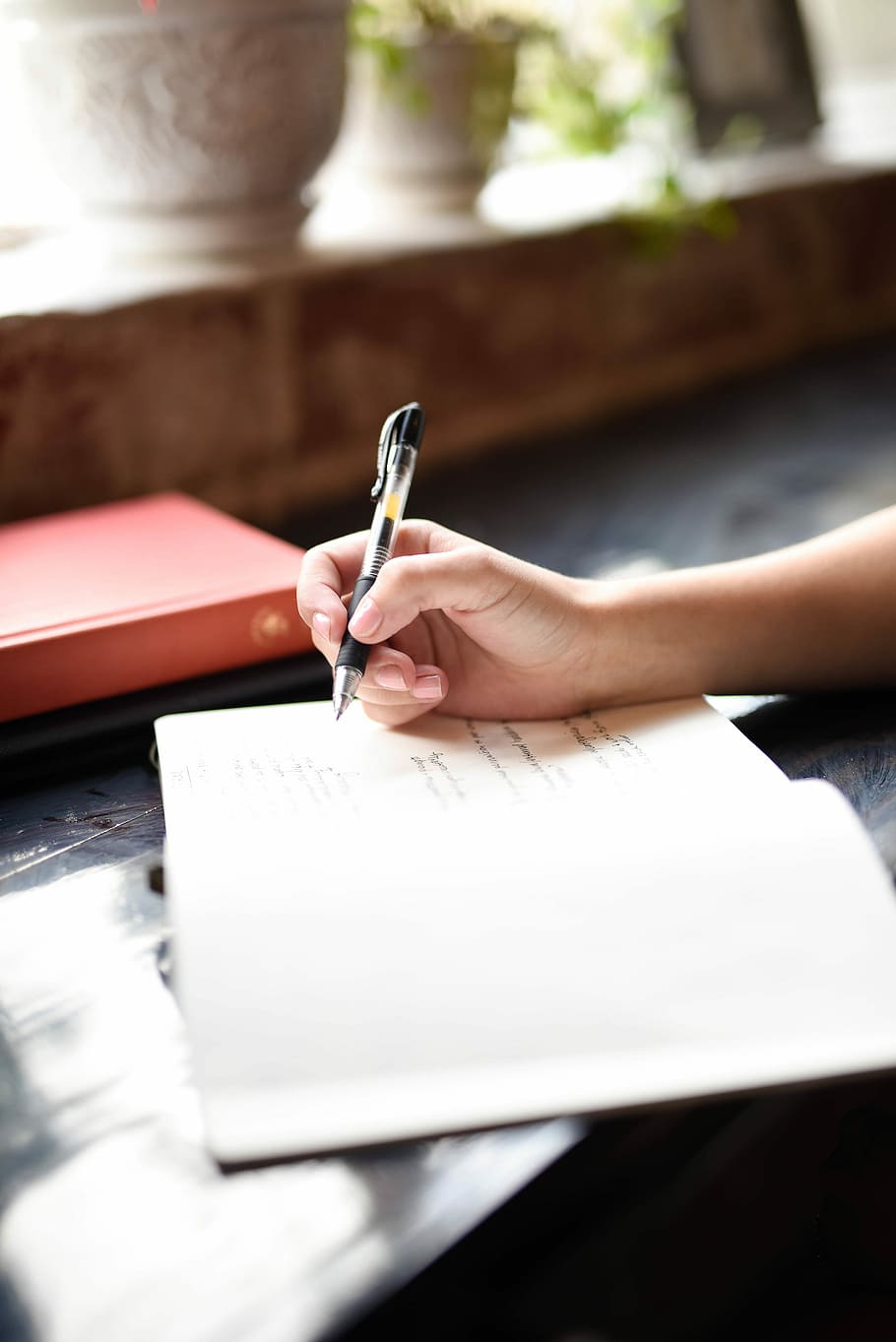 person holding ballpen while writing on paper, journal, hand HD wallpaper