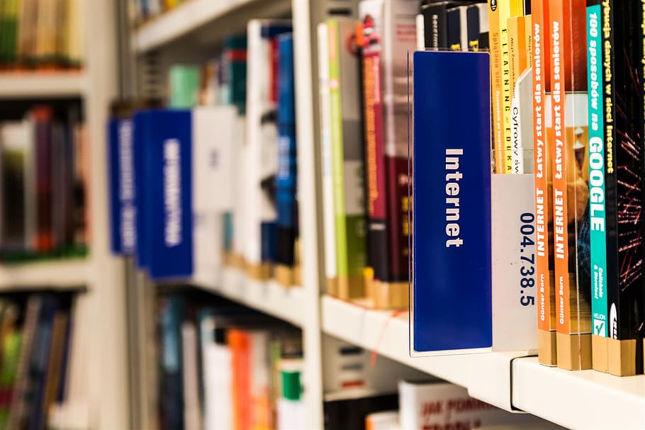 selective focus photography of books, library, reading, education HD wallpaper