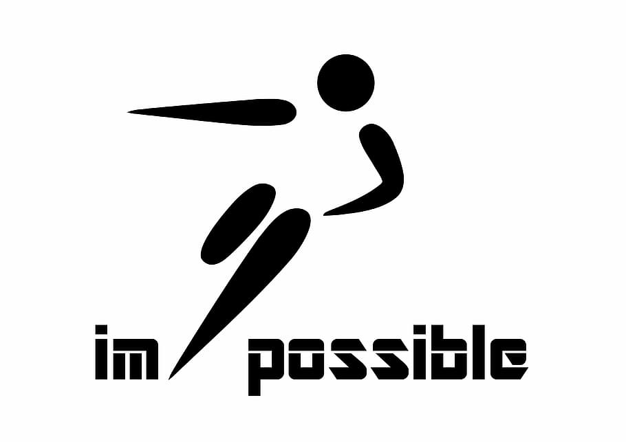 Im Possible logo, footballers, football player, impossible, kick
