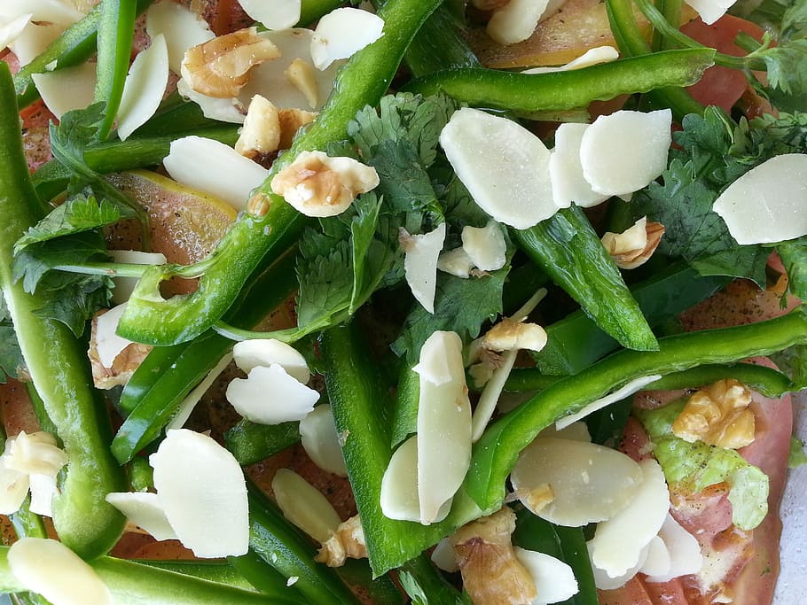salad, nuts, almonds, food and drink, freshness, healthy eating HD wallpaper