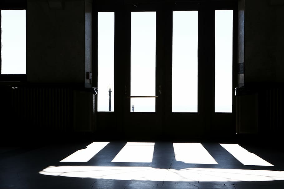 architecture, building, dark, windows, indoors, no People, sunlight HD wallpaper