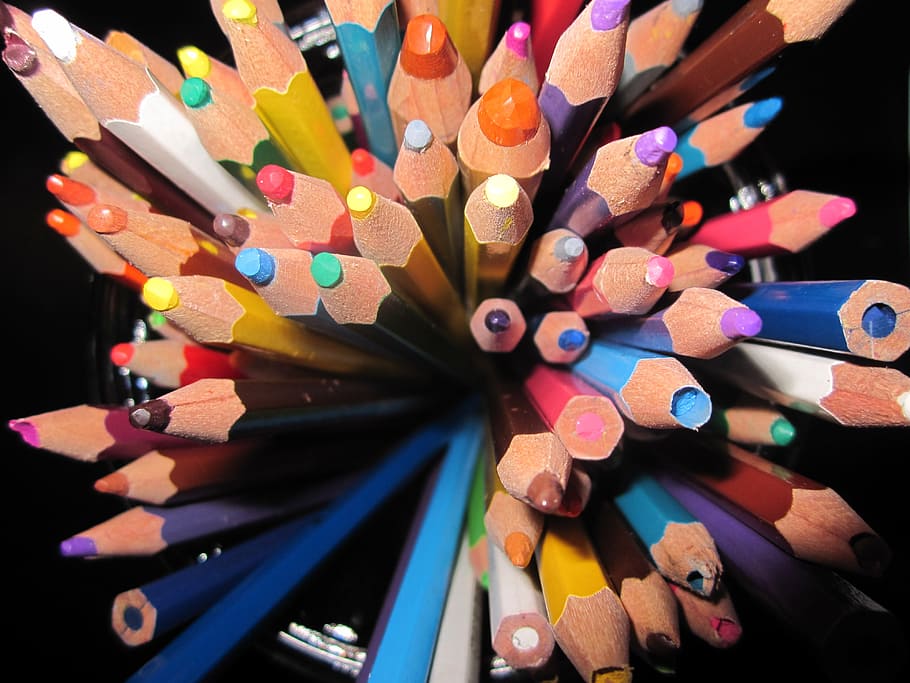 pencil, colored, broken, used, writing instrument, multi colored HD wallpaper