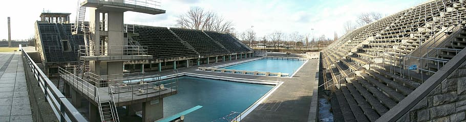 Swimming Pool, Berlin, Bench, water, architecture, built structure HD wallpaper