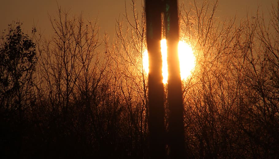 bending, red, refraction, sunlight, sunset, sunshine, through HD wallpaper