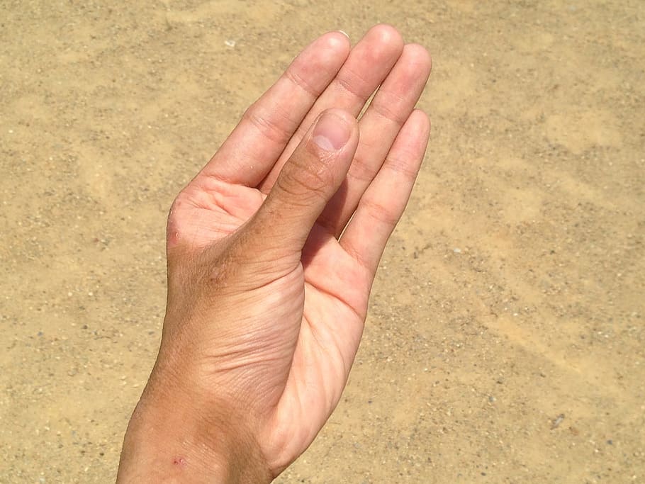 left human palm, hand, nail, sand, possess, finger, young, japanese HD wallpaper