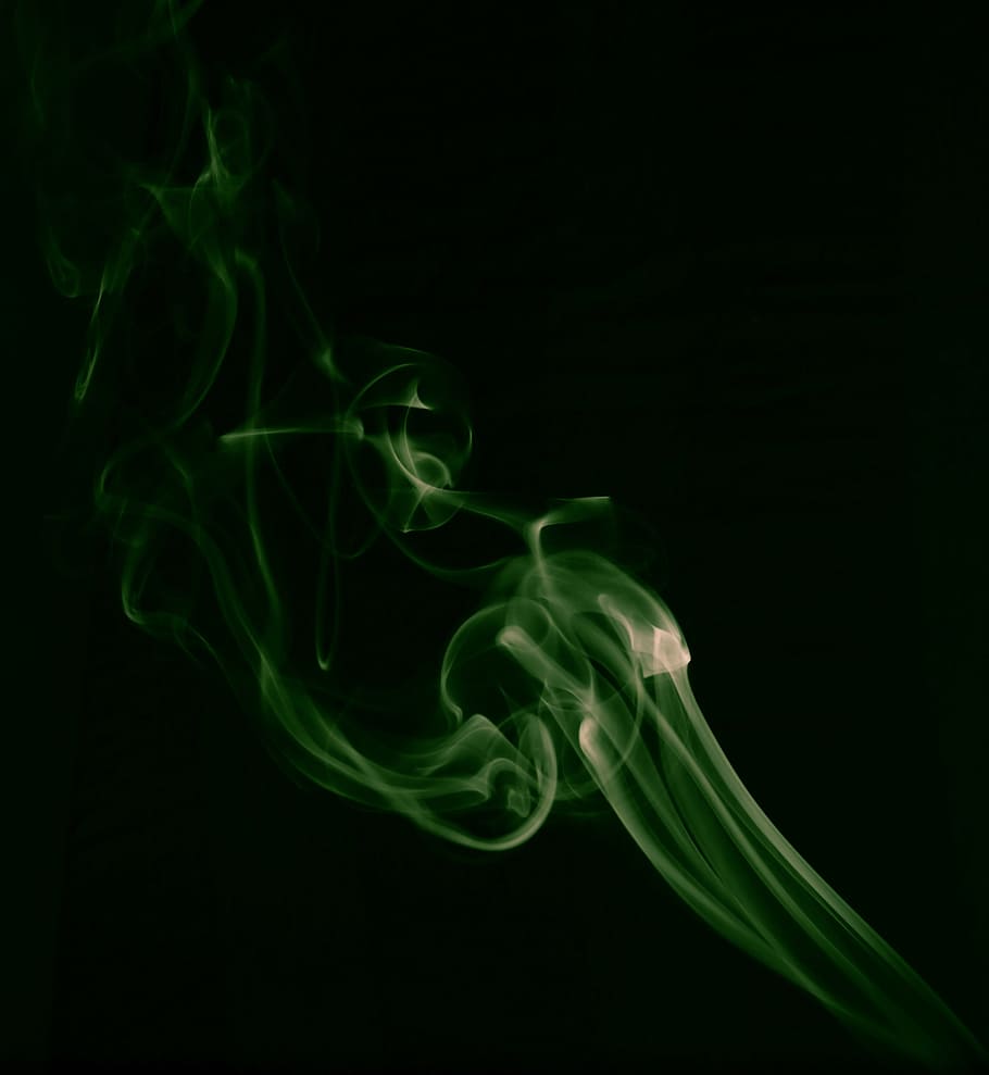 smoke, mist, incense, flame, wave, curve, dynamic, studio shot HD wallpaper