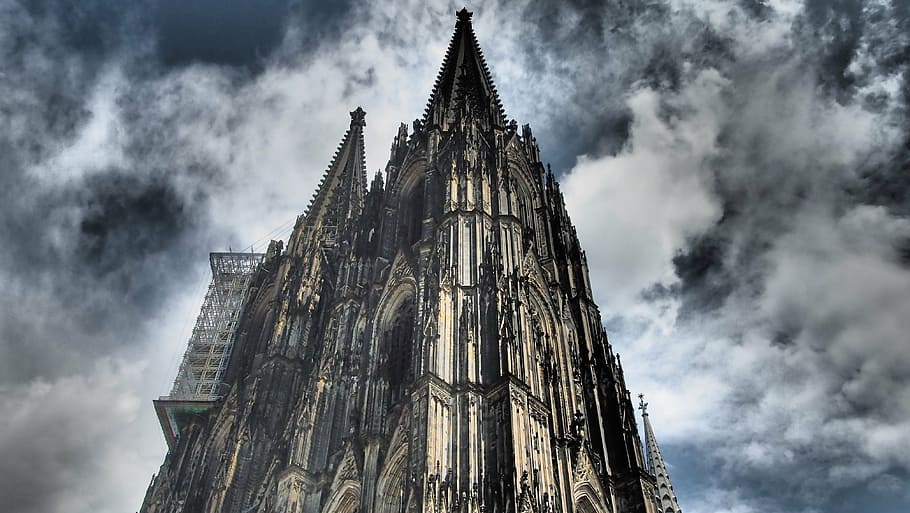 cologne, dom, sky, scaffold, religion, place of worship, building exterior HD wallpaper