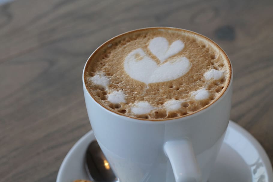 coffee, white, cup, drink, beverage, latte, morning, food, coffee - drink HD wallpaper