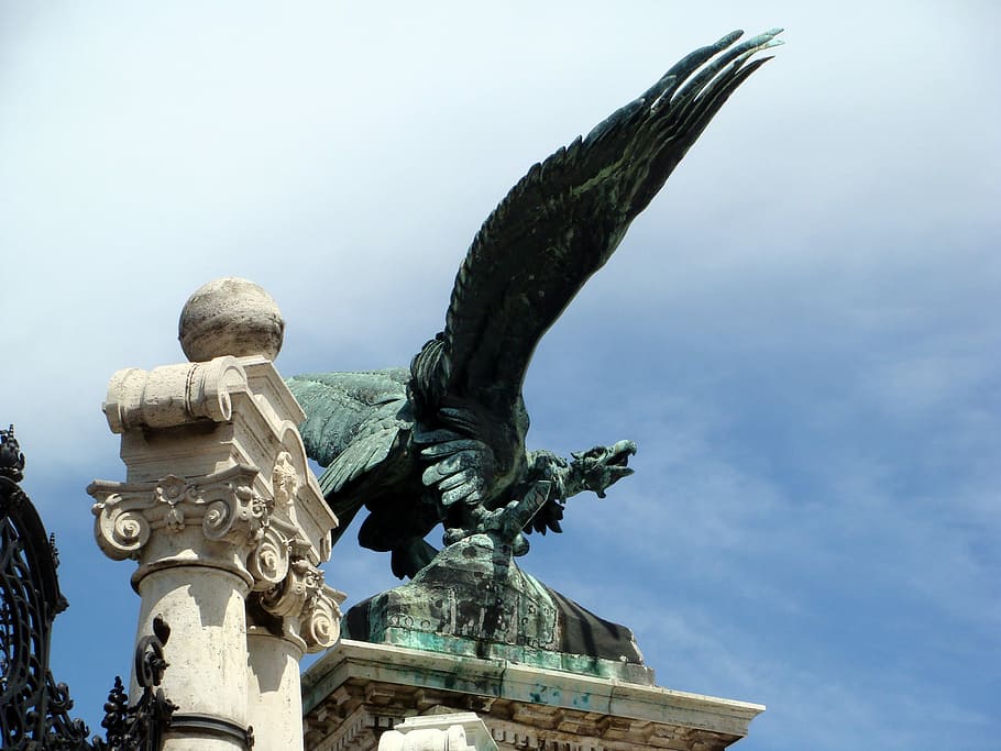 Budapest, Facade, Palace, Leon, Bronze, sculpture, empress sisi HD wallpaper
