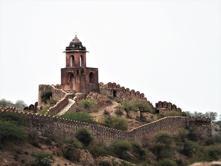 amer fort, jaipur, india, old, historic, building, tourism