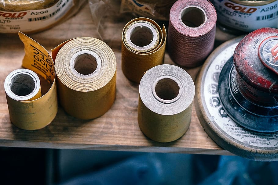 adhesive tapes on wood table, packaging, material, office, packaging tape HD wallpaper