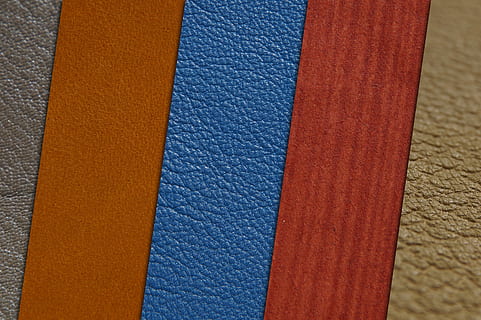 multicolored swatches, leather, background, structure, orange HD wallpaper